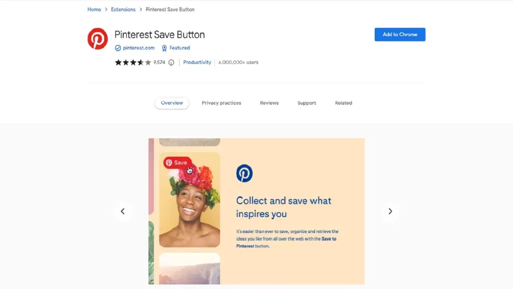 Pinterest Save button