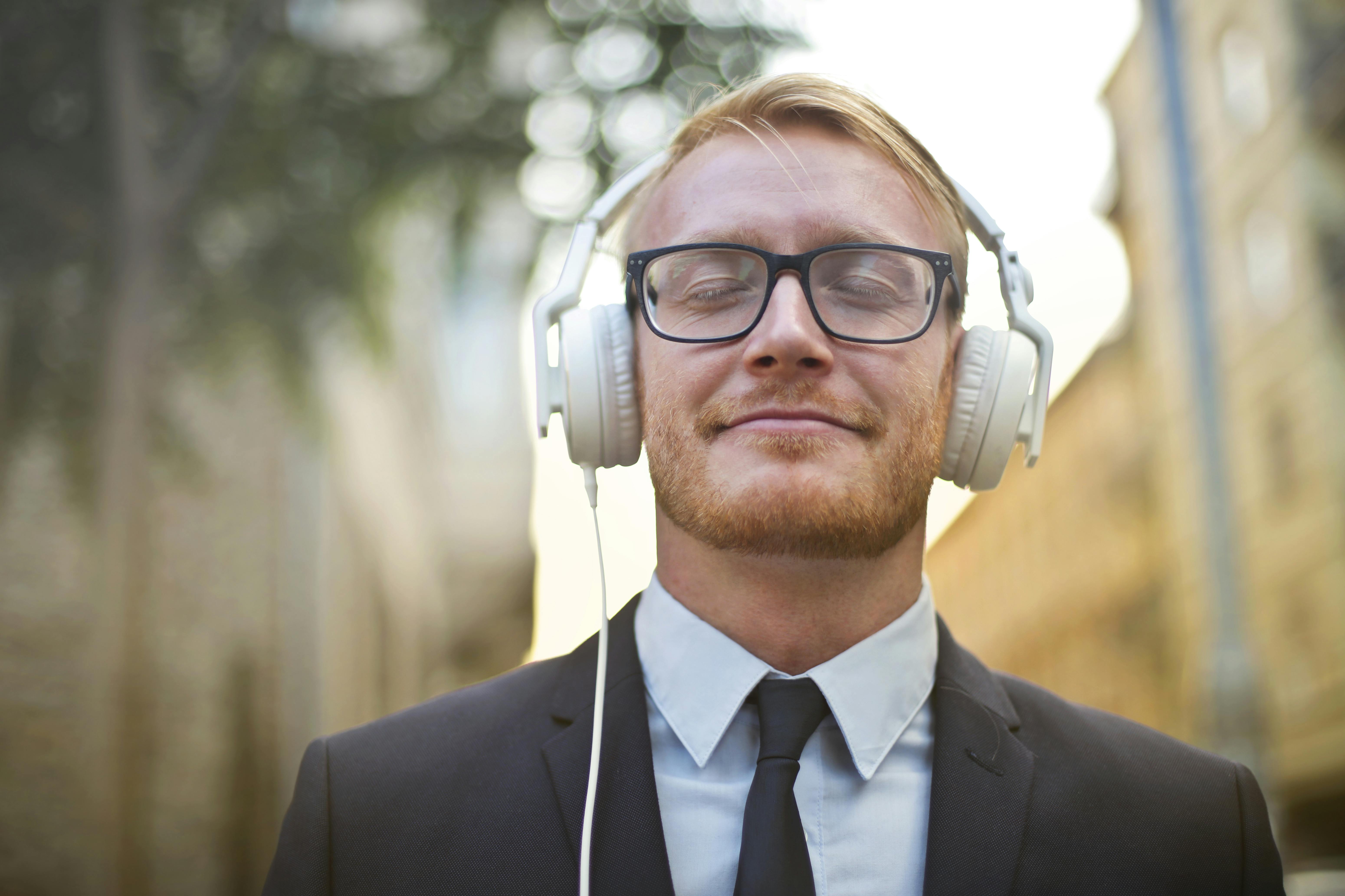 Man Wearing Headphones