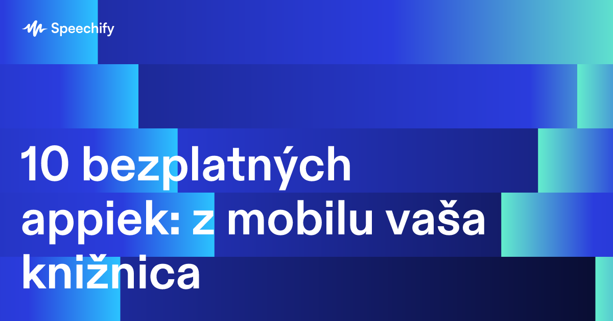 10 bezplatných appiek: z mobilu vaša knižnica
