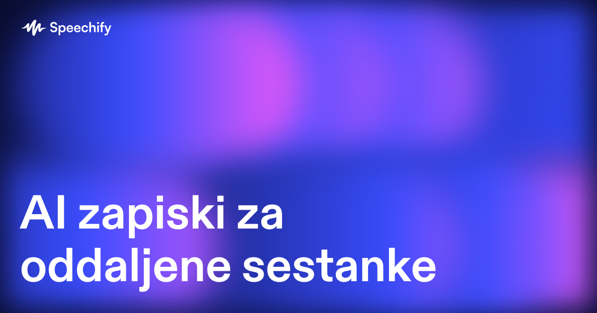 AI zapiski za oddaljene sestanke