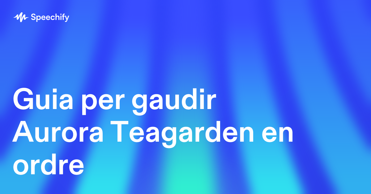 Guia per gaudir Aurora Teagarden en ordre