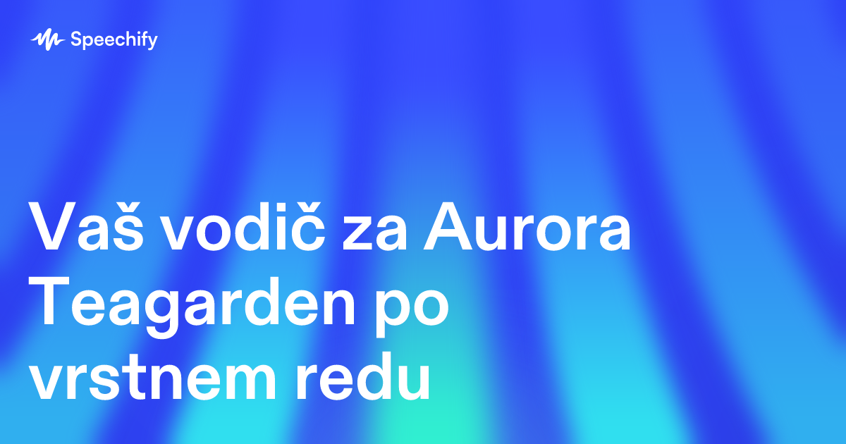 Vaš vodič za Aurora Teagarden po vrstnem redu