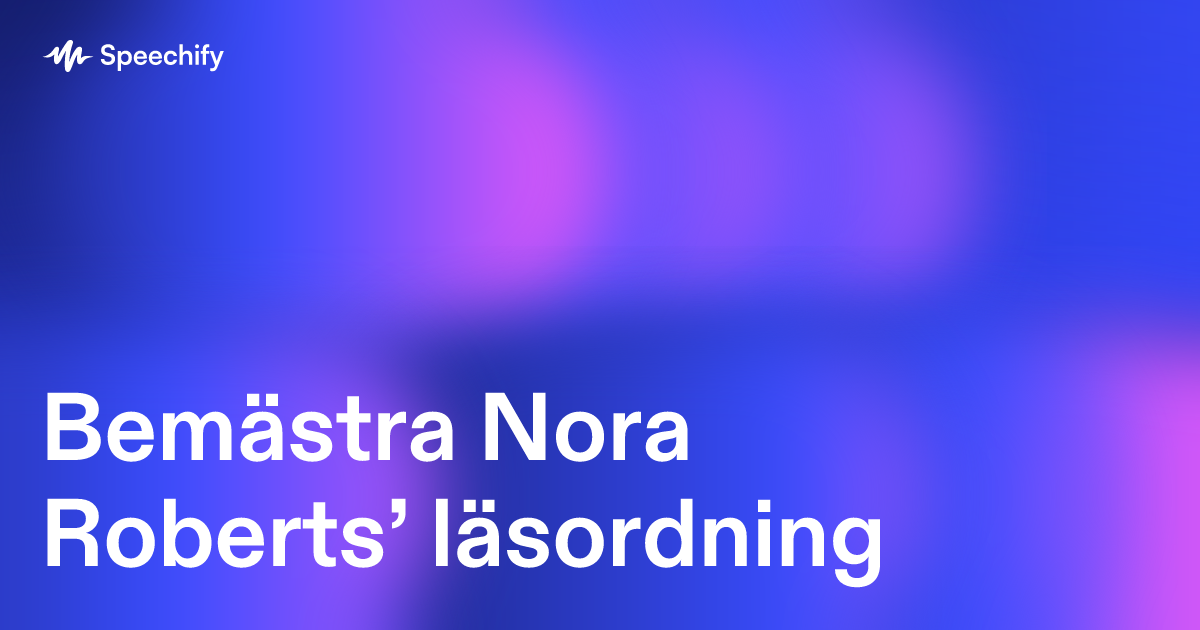 Bemästra Nora Roberts’ läsordning