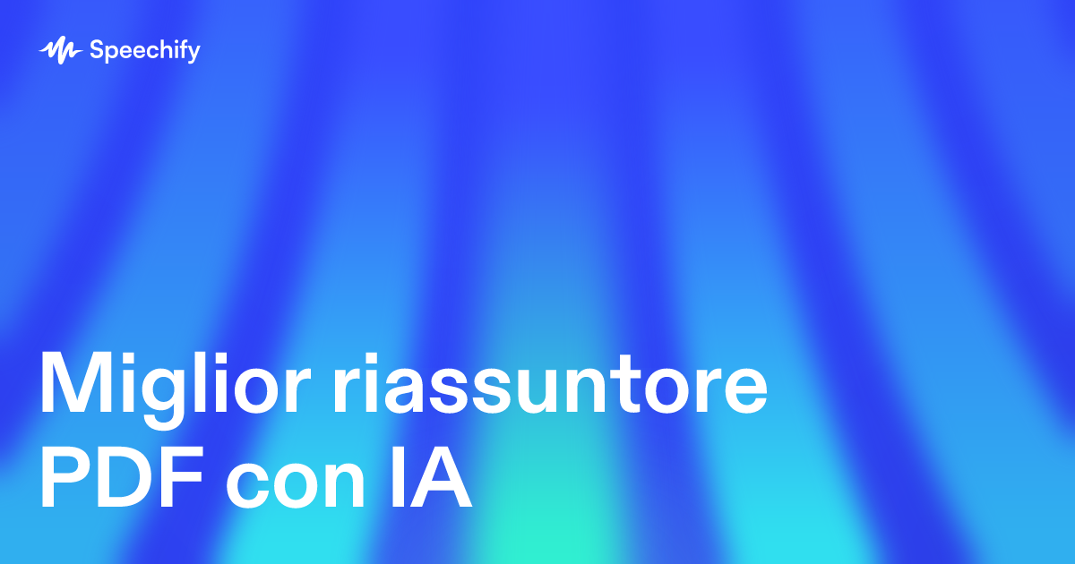 Miglior riassuntore PDF con IA