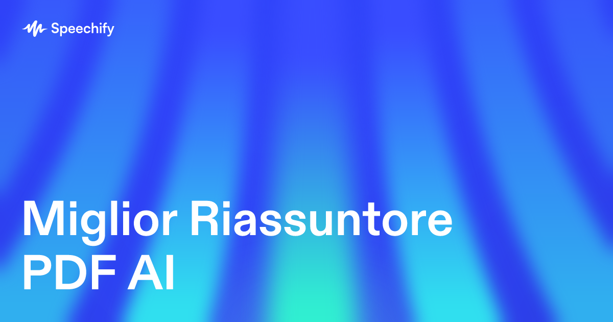 Miglior Riassuntore PDF AI