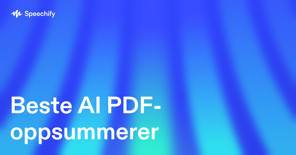 Beste AI PDF-oppsummerer