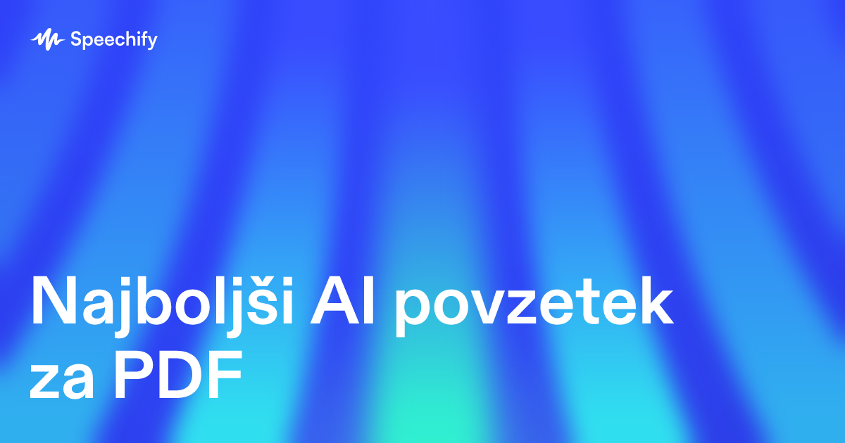 Najboljši AI povzetek za PDF