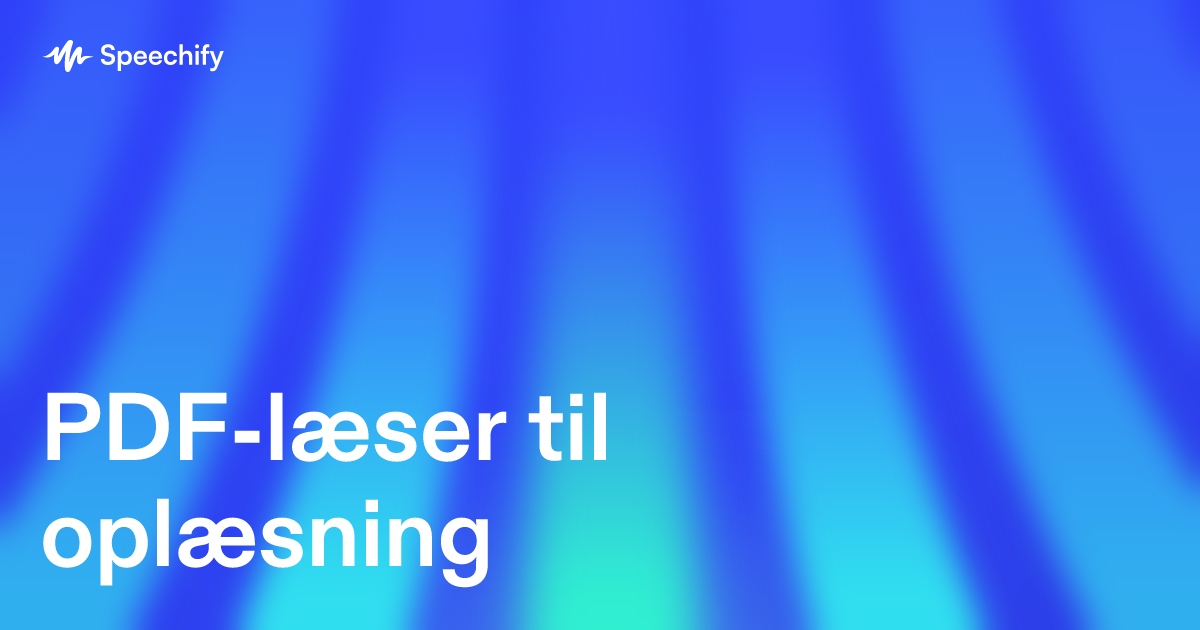 PDF-læser til oplæsning