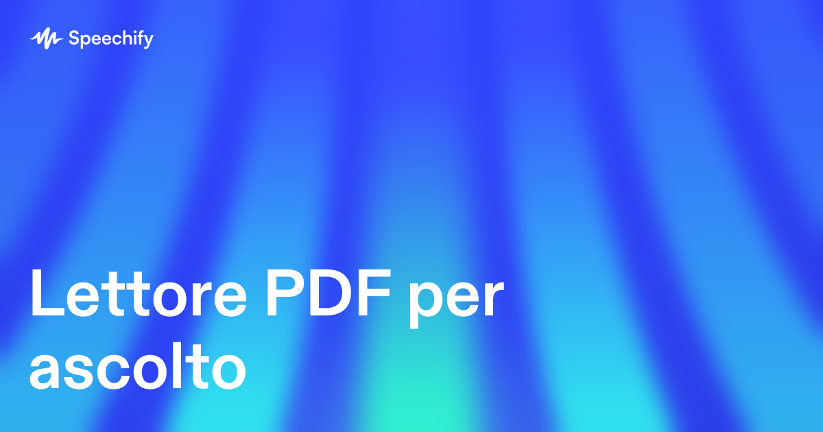 Lettore PDF per ascolto