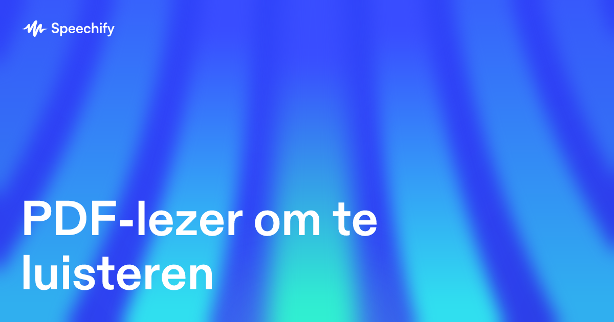 PDF-lezer om te luisteren