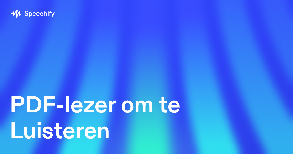 PDF-lezer om te Luisteren