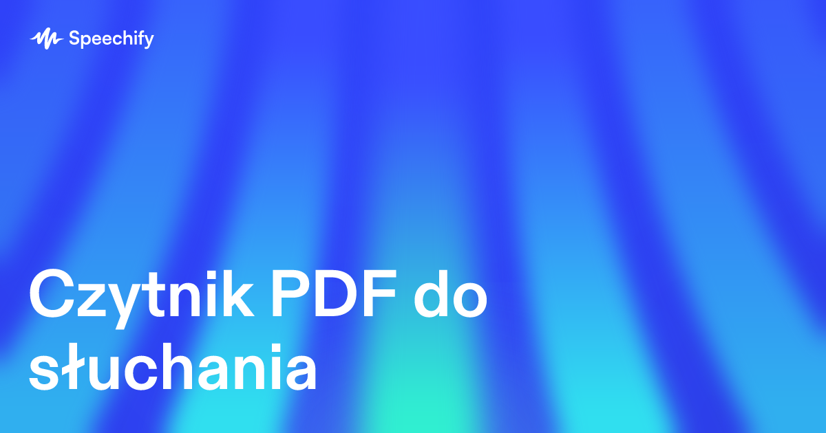 Czytnik PDF do słuchania