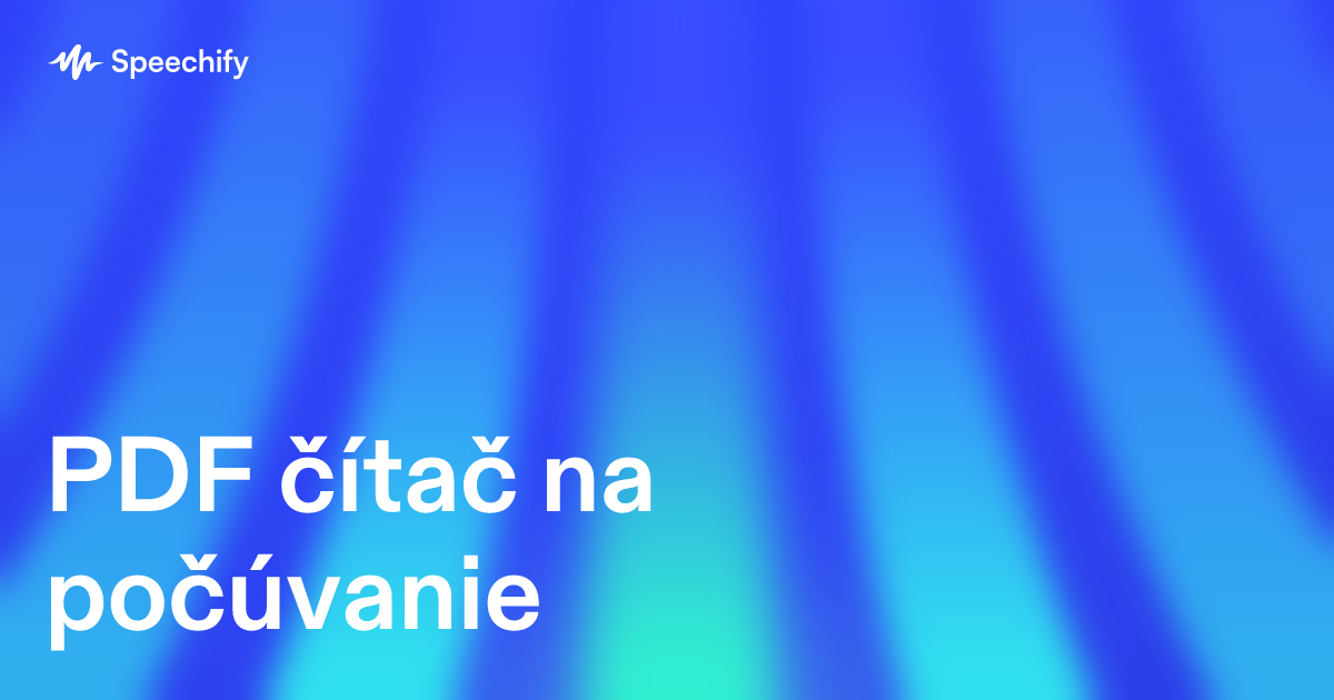PDF čítač na počúvanie