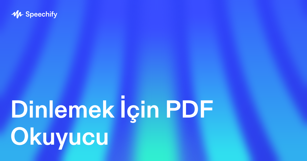 Dinlemek İçin PDF Okuyucu