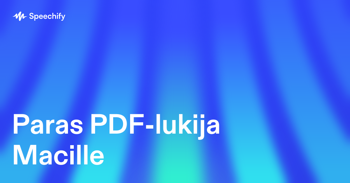 Paras PDF-lukija Macille