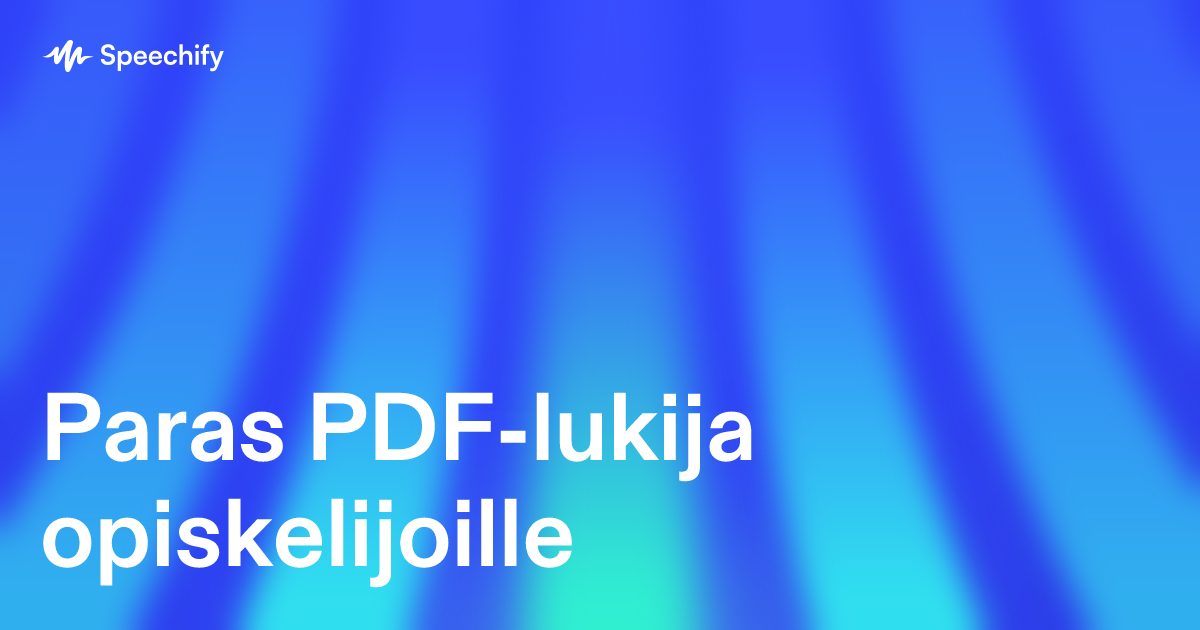Paras PDF-lukija opiskelijoille
