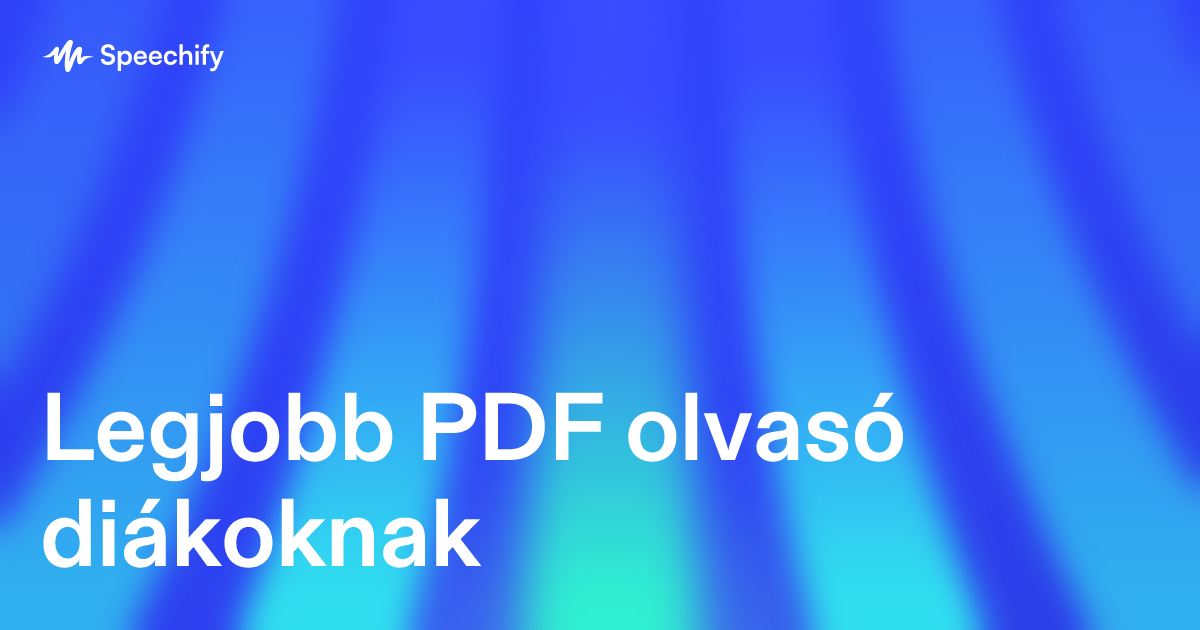 Legjobb PDF olvasó diákoknak