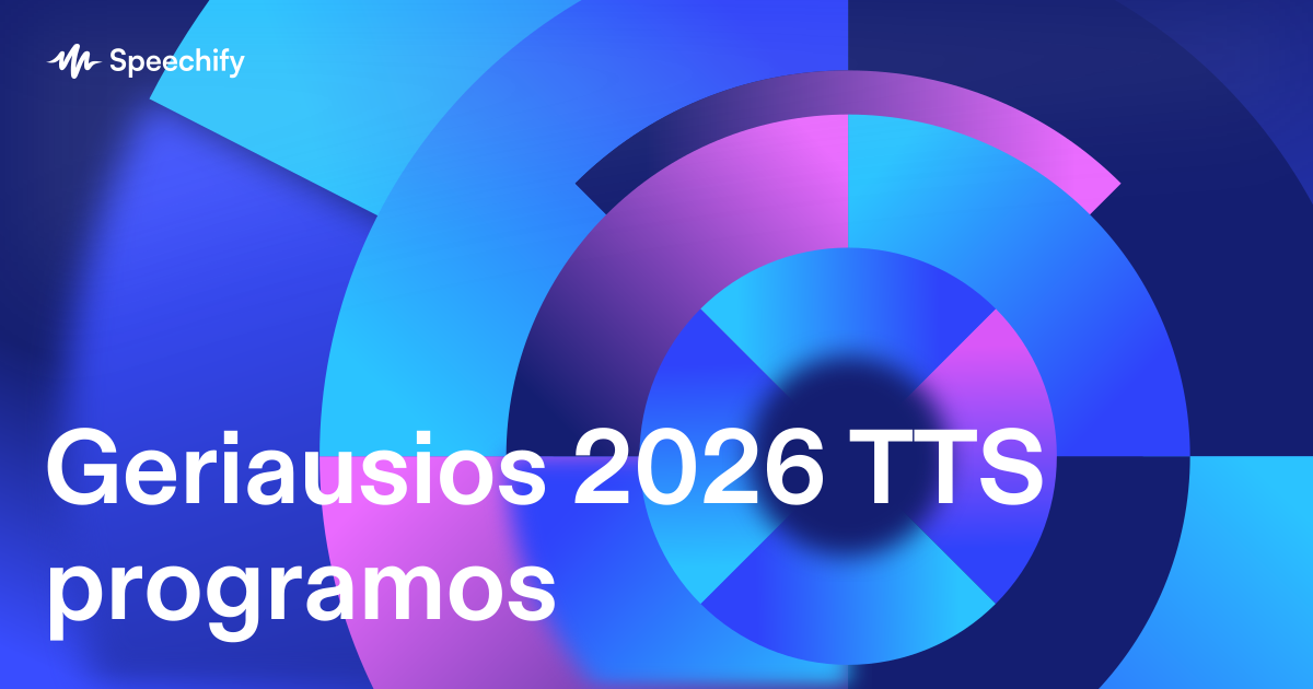 Geriausios 2026 TTS programos