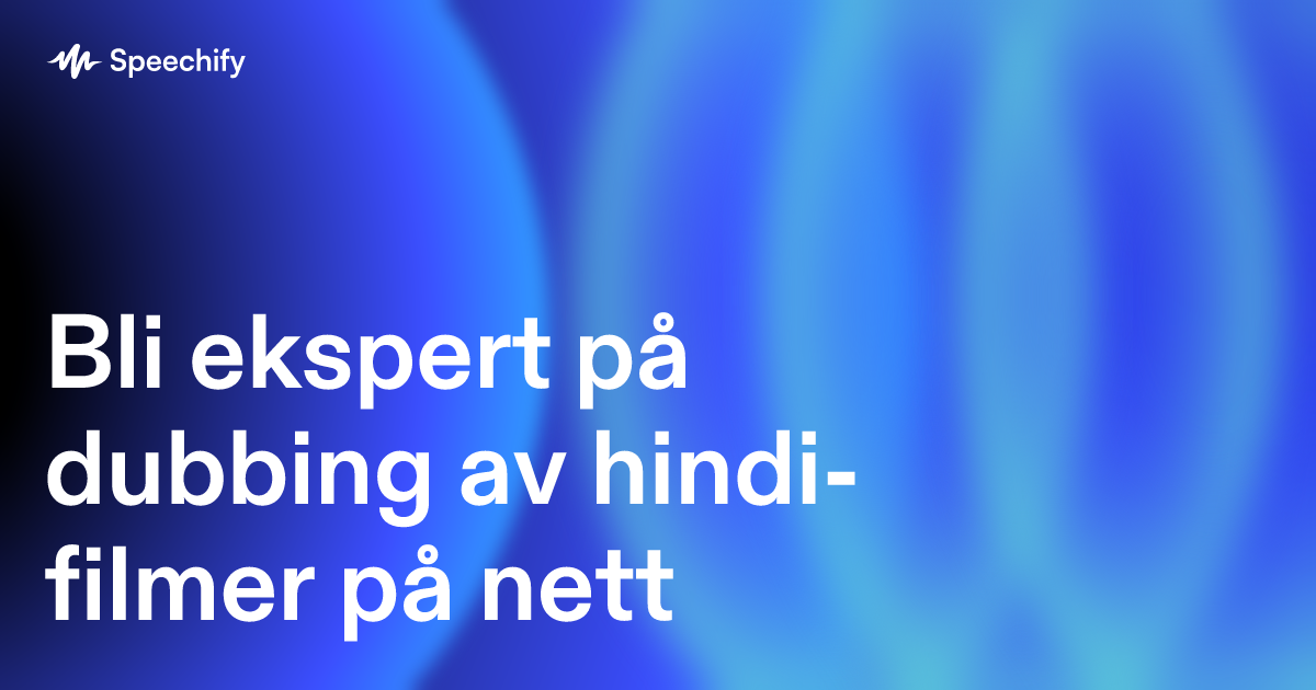 Bli ekspert på dubbing av hindi-filmer på nett