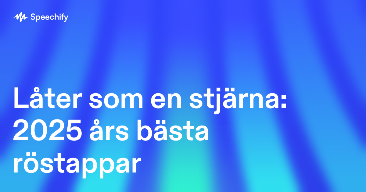 Låter som en stjärna: 2025 års bästa röstappar