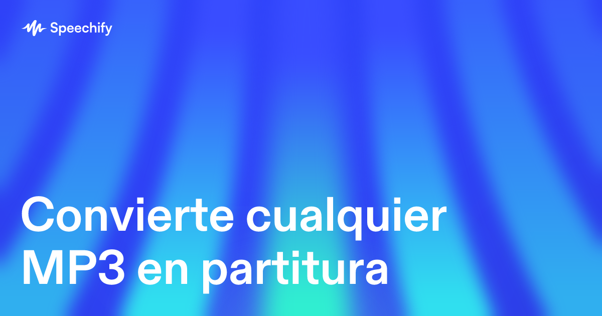 Convierte cualquier MP3 en partitura