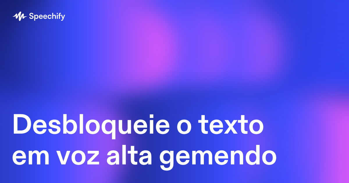 Desbloqueie o texto em voz alta gemendo