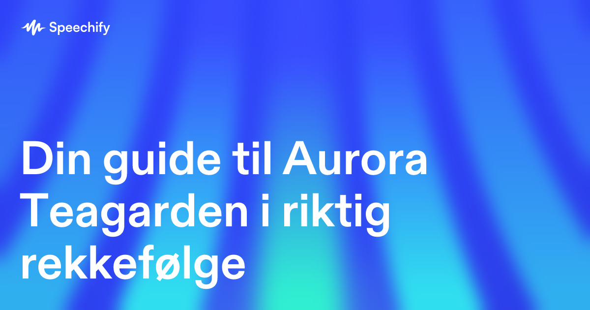 Din guide til Aurora Teagarden i riktig rekkefølge