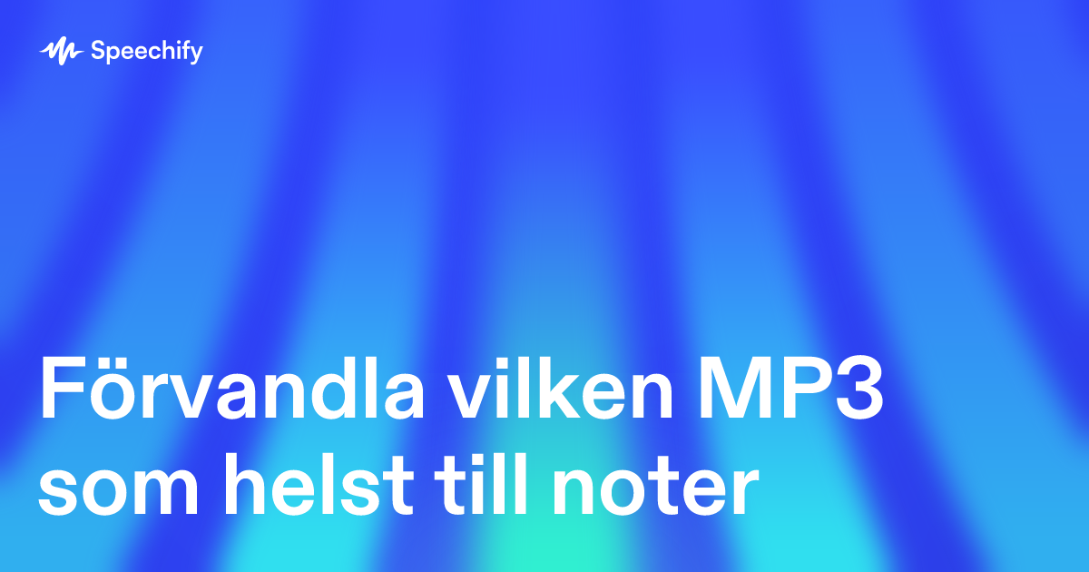 Förvandla vilken MP3 som helst till noter