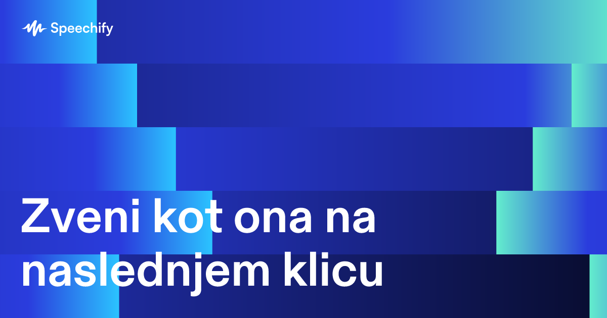 Zveni kot ona na naslednjem klicu