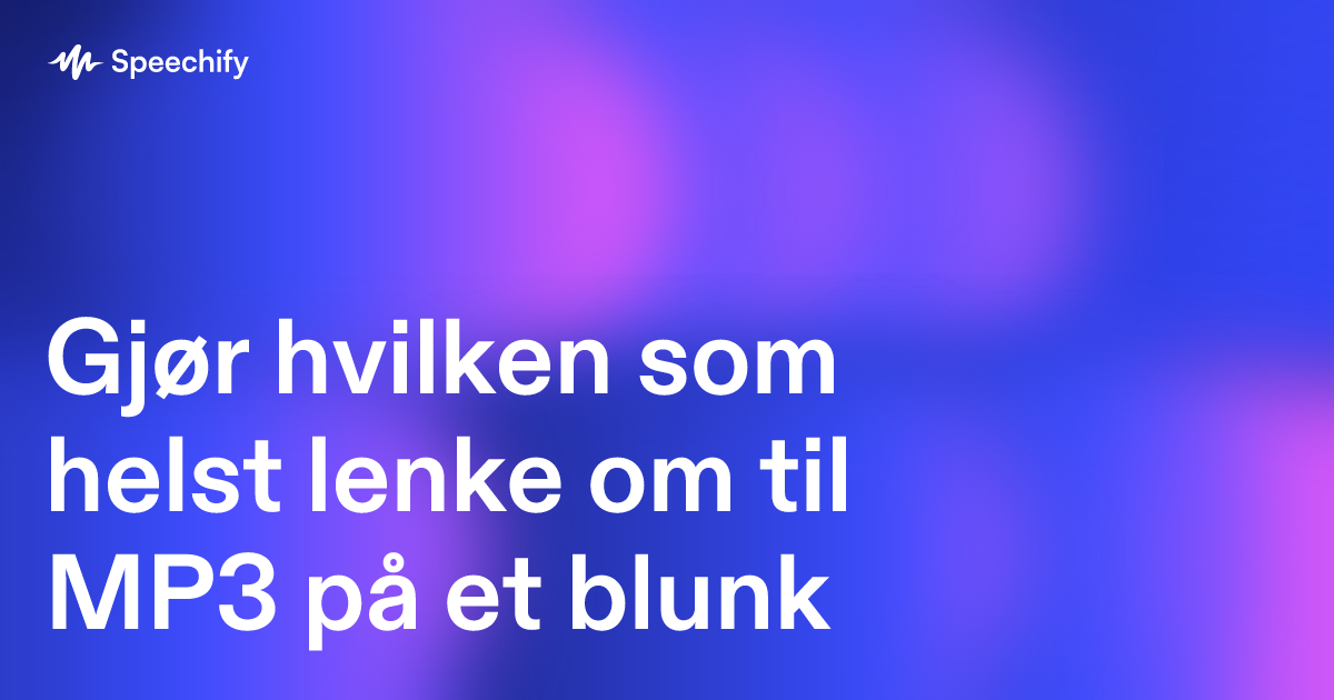 Gjør hvilken som helst lenke om til MP3 på et blunk