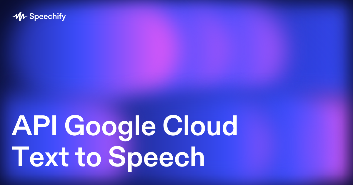 API Google Cloud Text to Speech