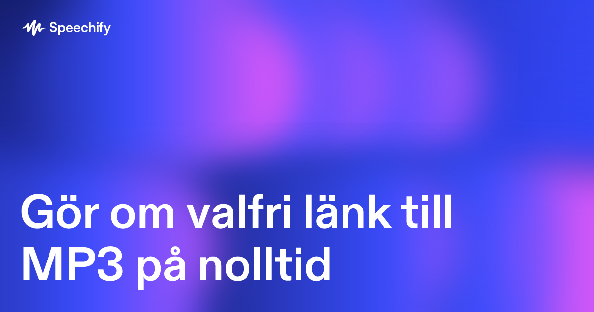 Gör om valfri länk till MP3 på nolltid