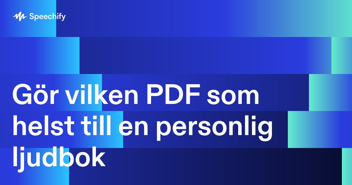 Gör vilken PDF som helst till en personlig ljudbok