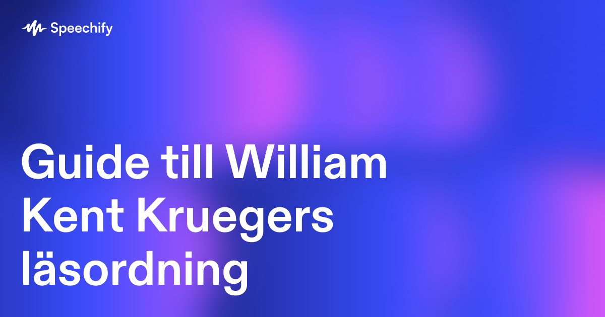 Guide till William Kent Kruegers läsordning