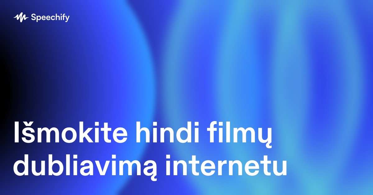 Išmokite hindi filmų dubliavimą internetu