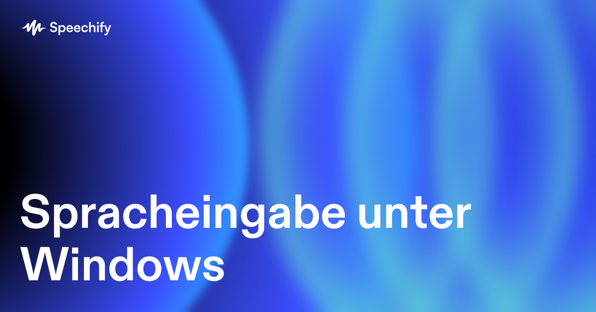 Spracheingabe unter Windows