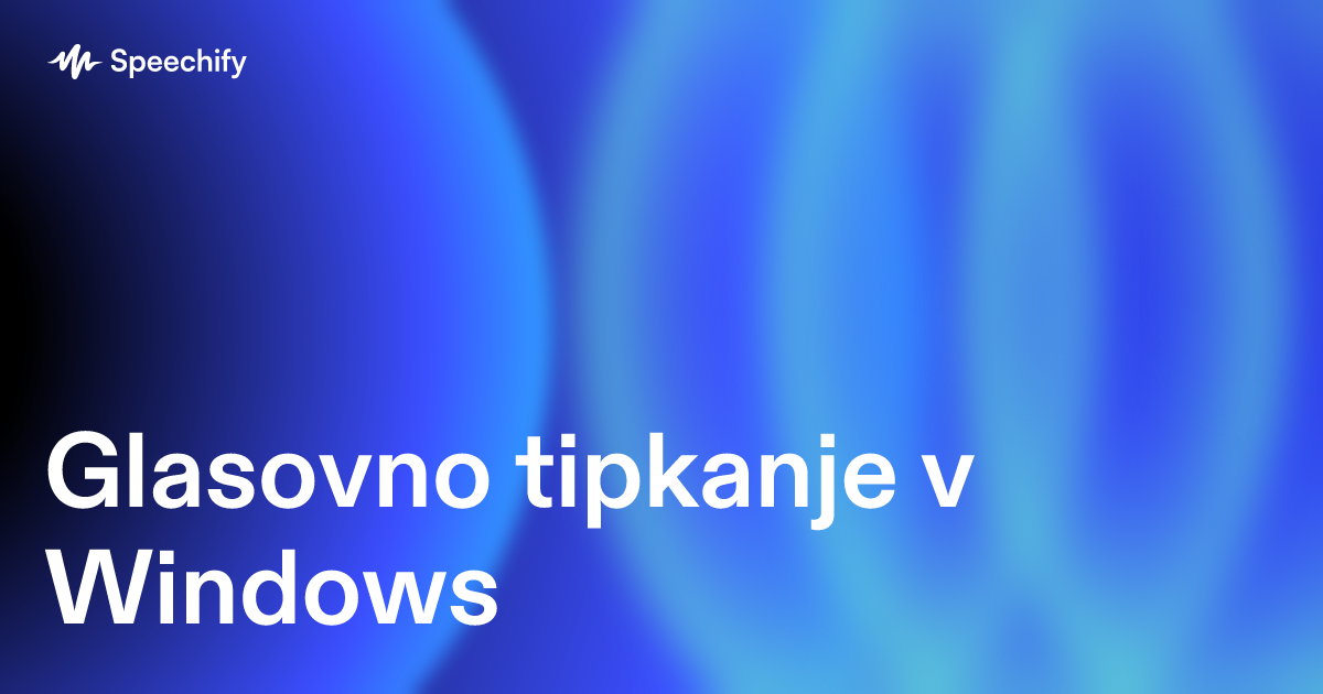 Glasovno tipkanje v Windows
