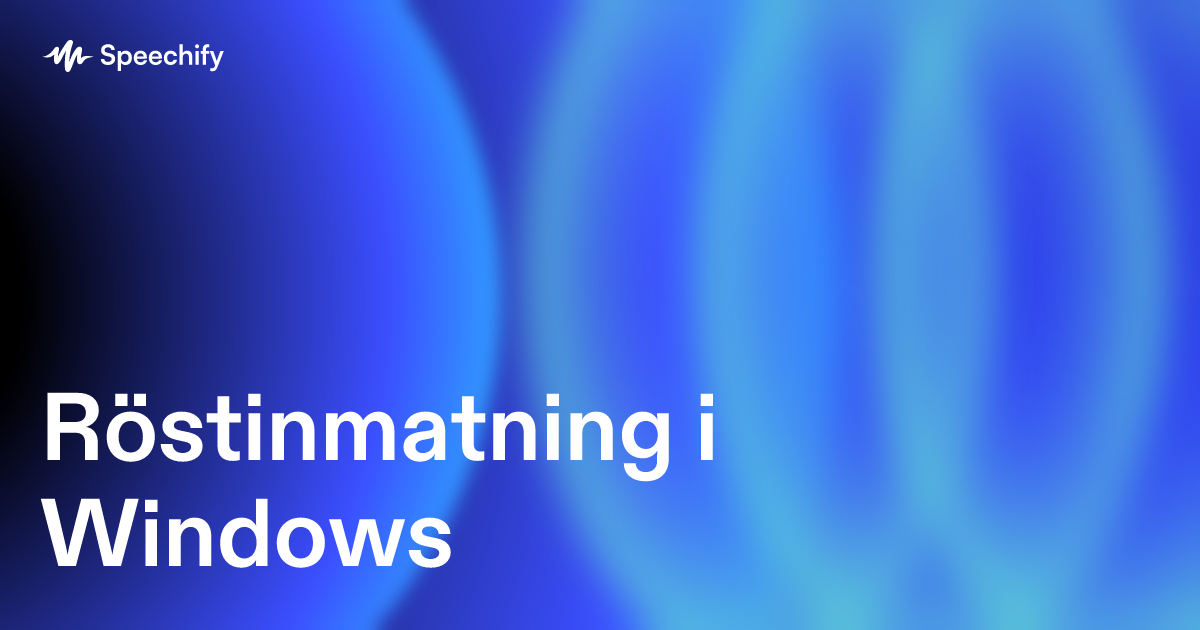 Röstinmatning i Windows