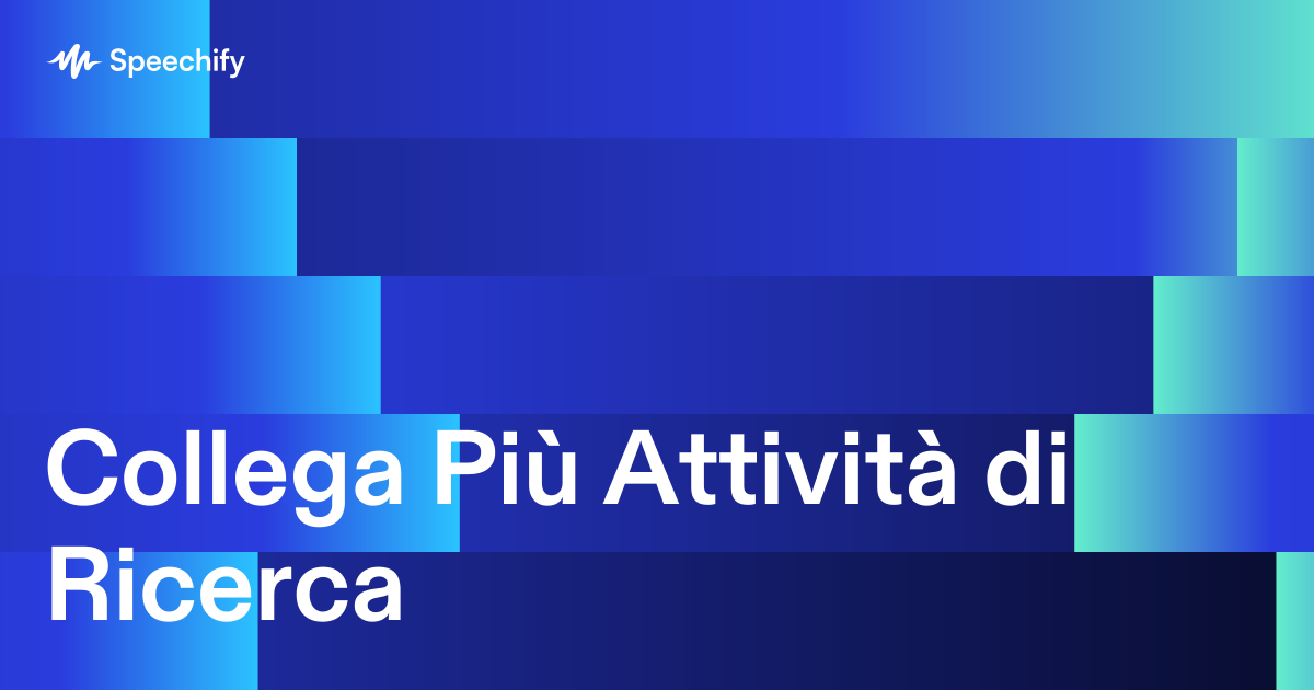Collega Più Attività di Ricerca