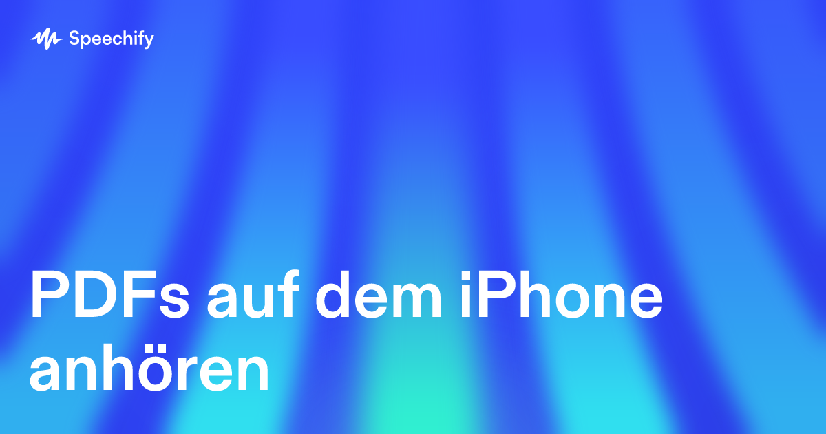 PDFs auf dem iPhone anhören