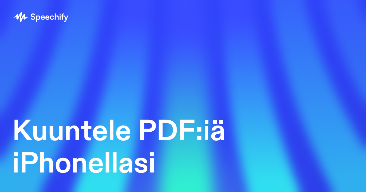 Kuuntele PDF:iä iPhonellasi