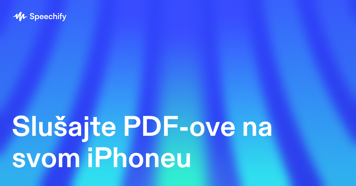 Slušajte PDF-ove na svom iPhoneu