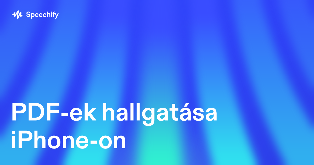 PDF-ek hallgatása iPhone-on