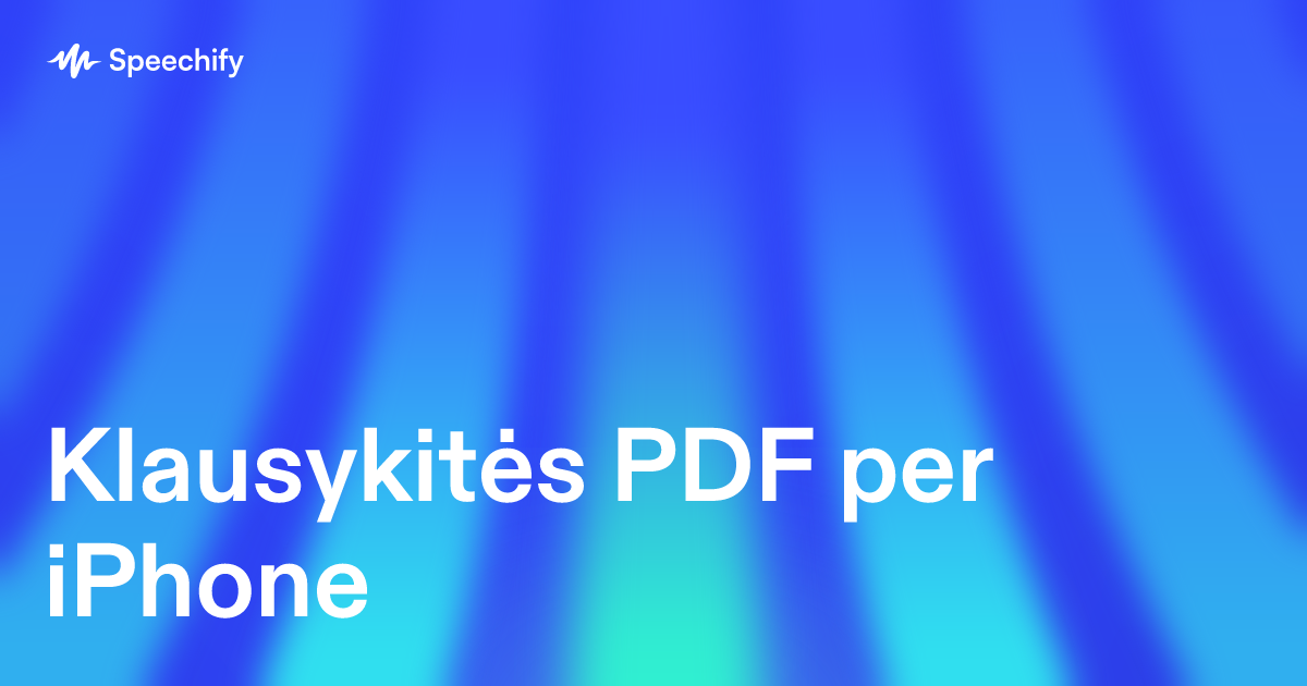 Klausykitės PDF per iPhone