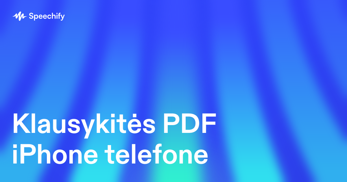 Klausykitės PDF iPhone telefone