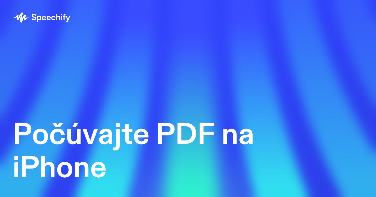 Počúvajte PDF na iPhone