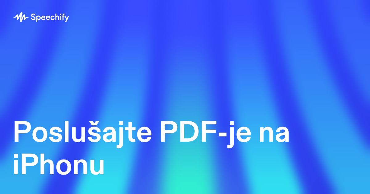 Poslušajte PDF-je na iPhonu