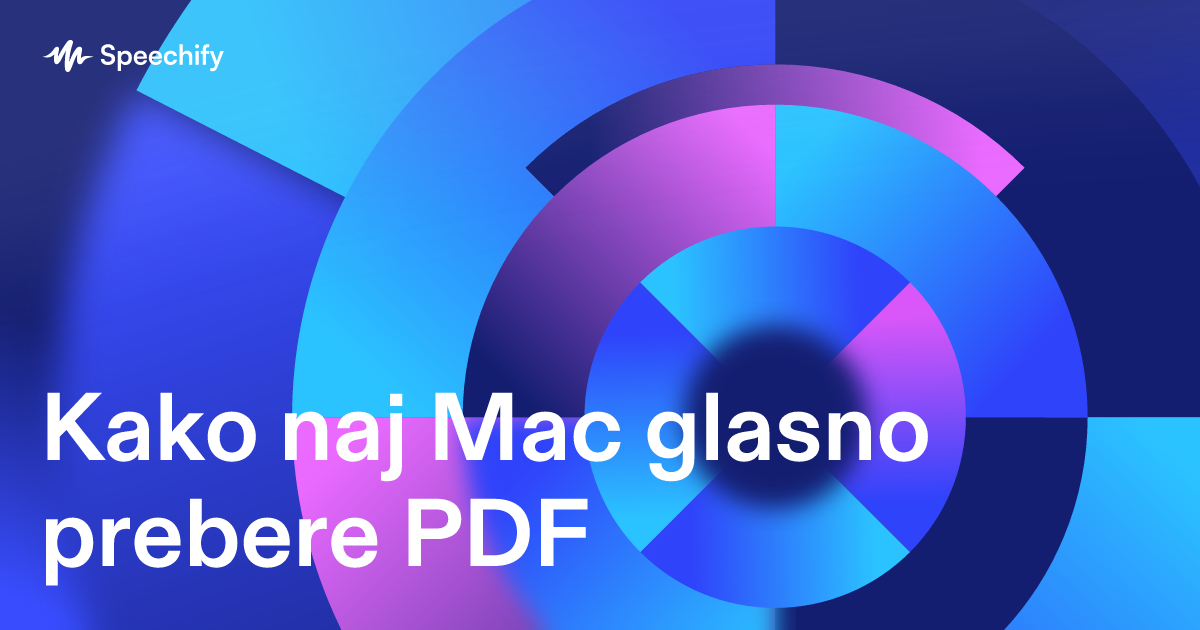 Kako naj Mac glasno prebere PDF