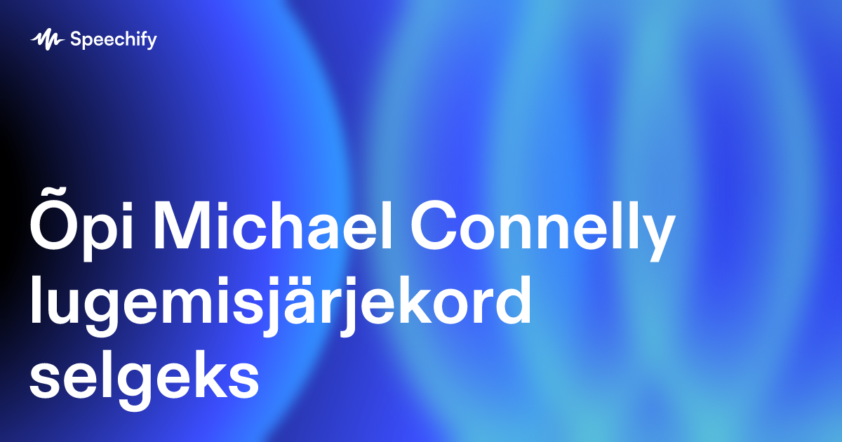 Õpi Michael Connelly lugemisjärjekord selgeks