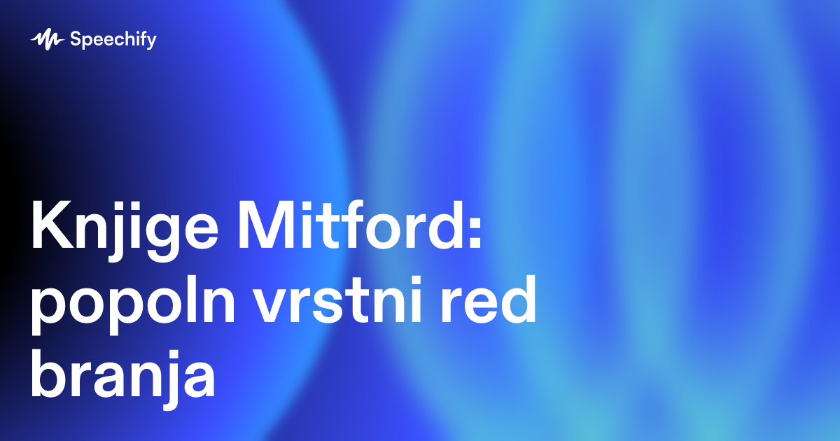 Knjige Mitford: popoln vrstni red branja
